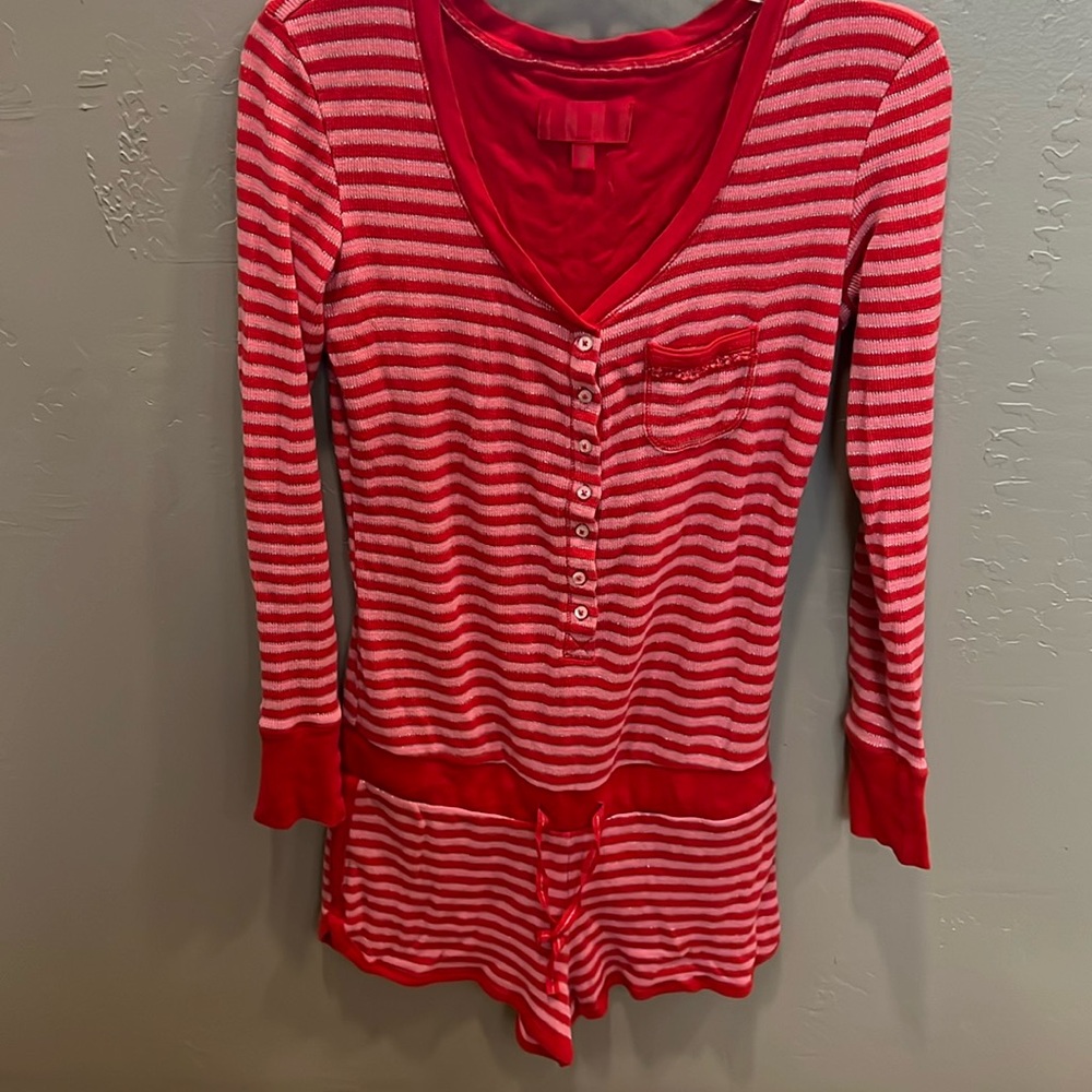 Victoria's Secret Red and Pink Cozy Pajama Set